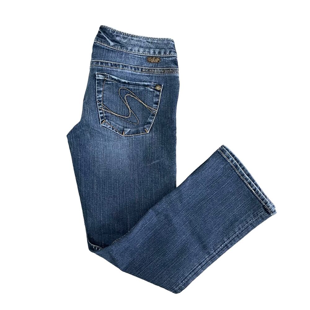 Silver Jeans Santorini Crop Capri Blue Dark Wash Women’s Size 27